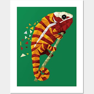 Chameleon poly art Posters and Art